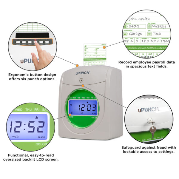 HN3000 Electronic Punch Card Time Clock - Image 3