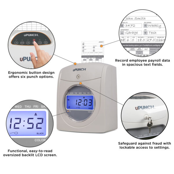 uPunch Calculating Punch Clock Bundle HN4500 - Image 3