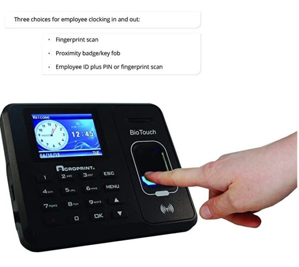 BioTouch Self-Contained Automatic Biometric Fingerprint/Proximity Time Clock - Image 2