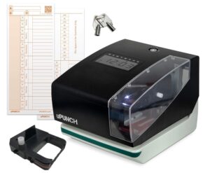 uPunch Digital Side Punch with 50 Time Cards, 1 Ribbons & 2 Keys (CR1000)